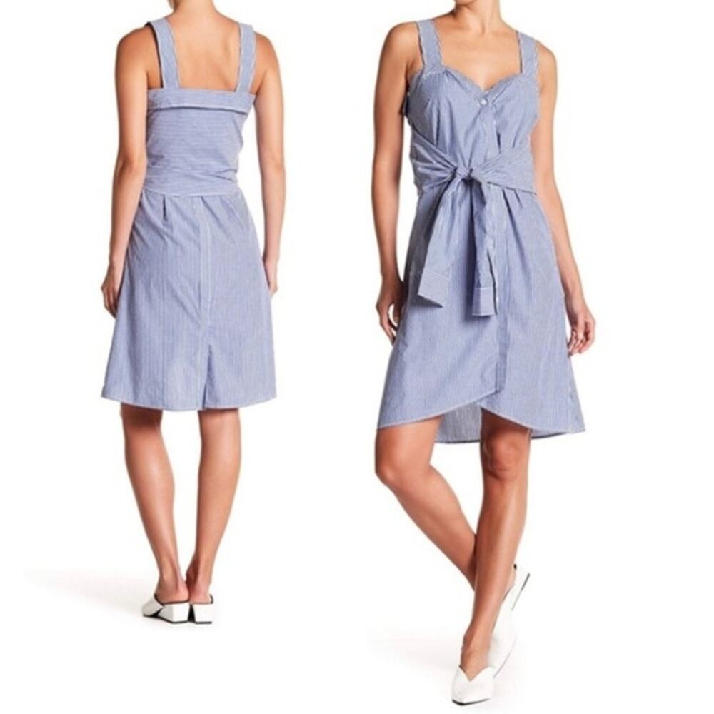 Derek Lam 10 Crosby Tie Front Stripe Dress
